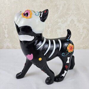 Day of the Dead Dog dia De Los Muertos Pug Sculpture Figurine Sugar Skull